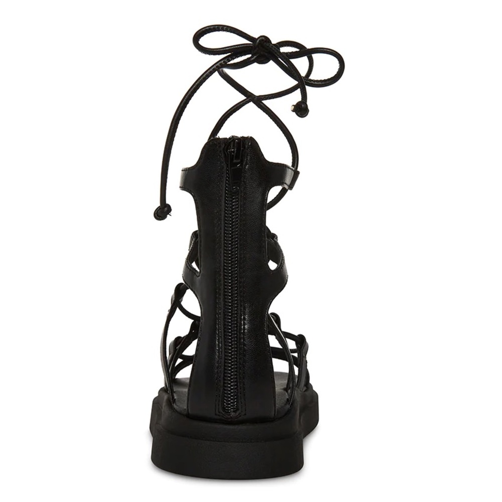 Steve Madden Black Vegan Leather Gladiator Sandals - Picture 4 of 5